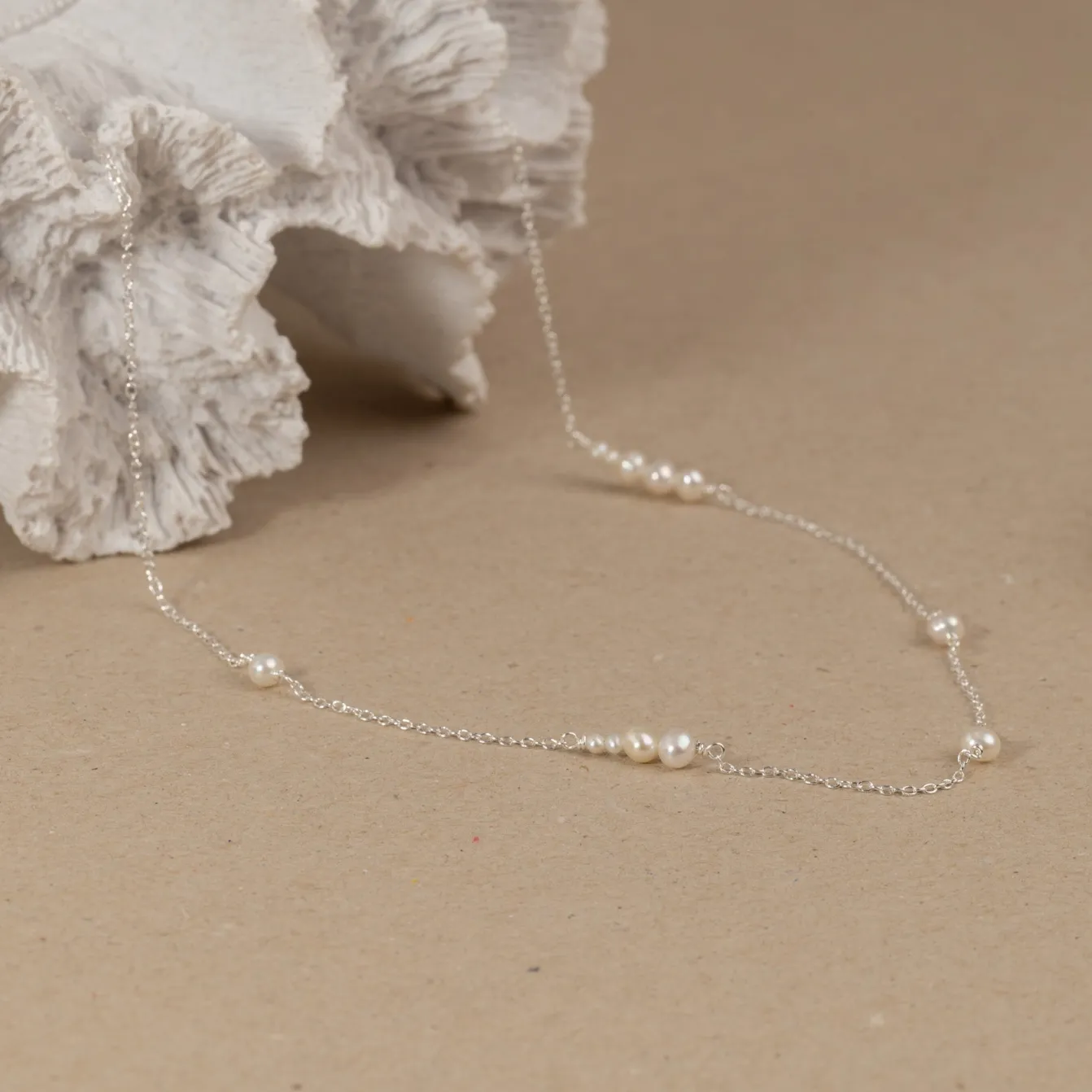 EVIE PEARL SILVER NECKLACE
