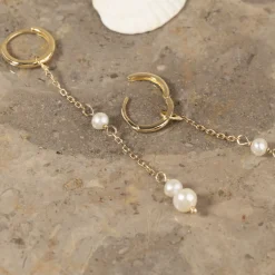 EVIE PEARL SOLID GOLD EARRING