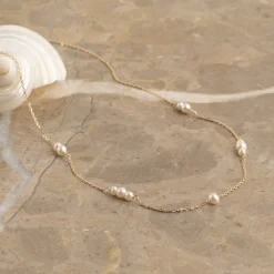 EVIE PEARL SOLID GOLD NECKLACE