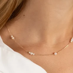 EVIE PEARL SOLID GOLD NECKLACE