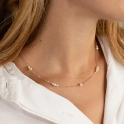 EVIE PEARL SOLID GOLD NECKLACE