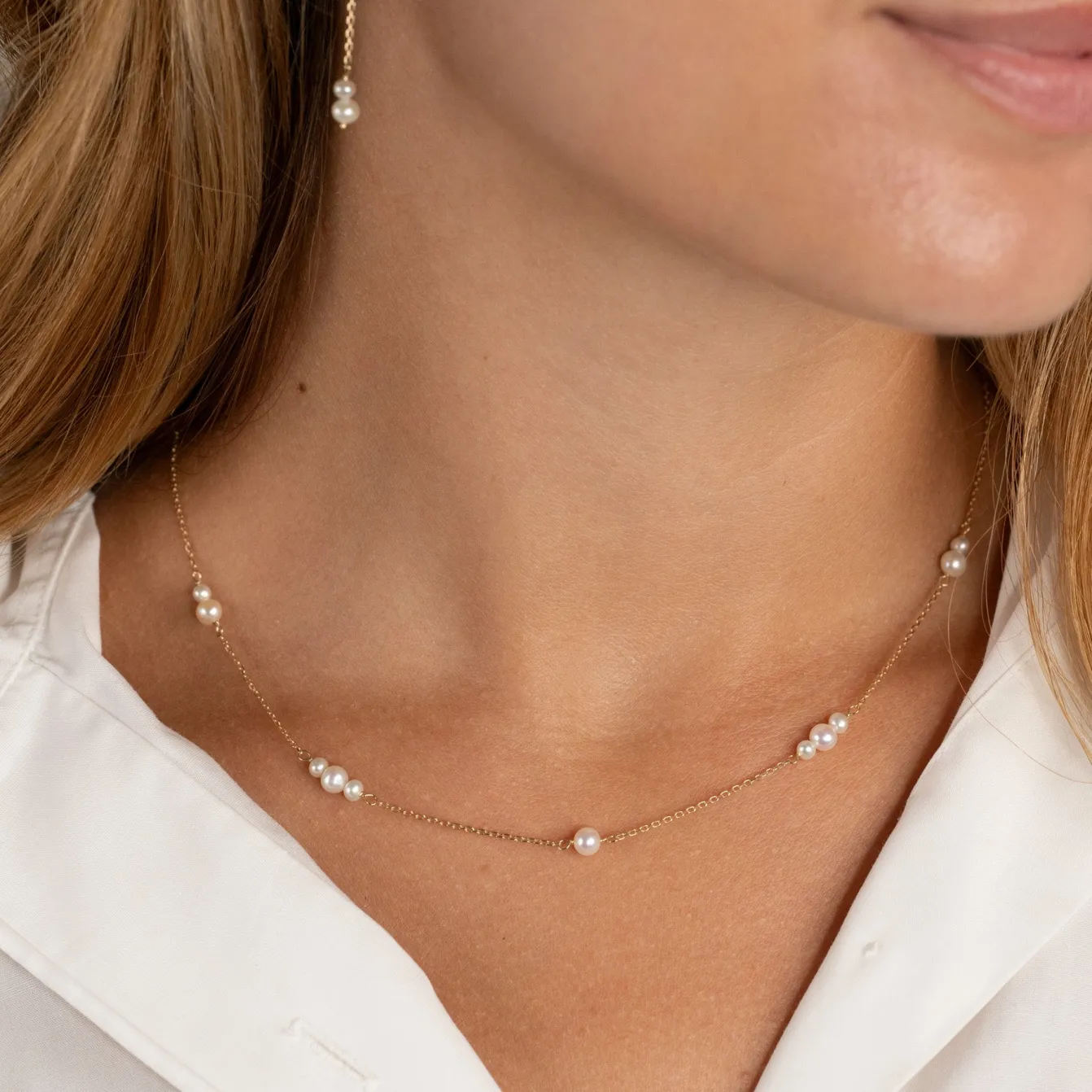 EVIE PEARL SOLID GOLD NECKLACE