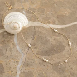 EVIE PEARL SOLID GOLD NECKLACE