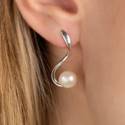FAYE PEARL SILVER EARRING