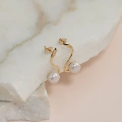 FAYE PEARL SOLID GOLD EARRING