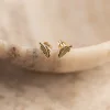 FEATHER SOLID GOLD STUD EARRING