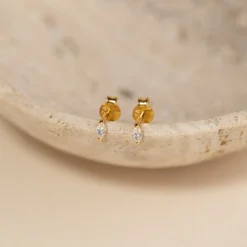 FELINE CRYSTAL GOLDEN EARRING
