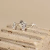 FELINE CRYSTAL SILVER EARRING