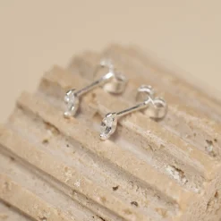 FELINE CRYSTAL SILVER EARRING