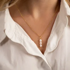 FILIPPA WHITE PEARL GOLDEN PENDANT - Sisi Copenhagen
