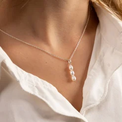 FILIPPA WHITE PEARL SILVER PENDANT - Sisi Copenhagen
