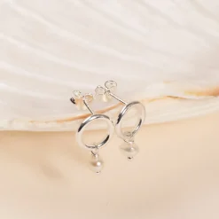 FIONA PEARL SILVER EARRING