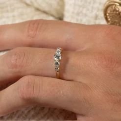 FIVE-STONE TRELLIS DIAMOND RING - 0.5ct - YG