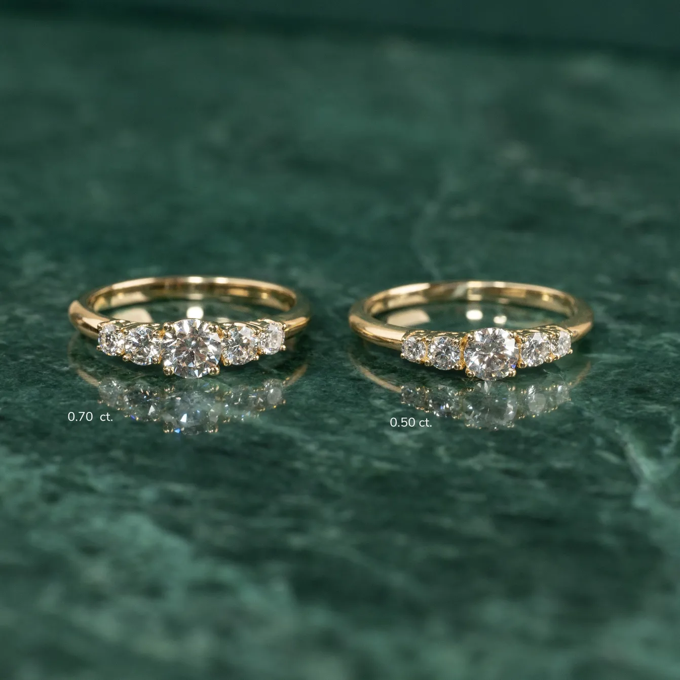 FIVE-STONE TRELLIS DIAMOND RING - 0.7ct - YG