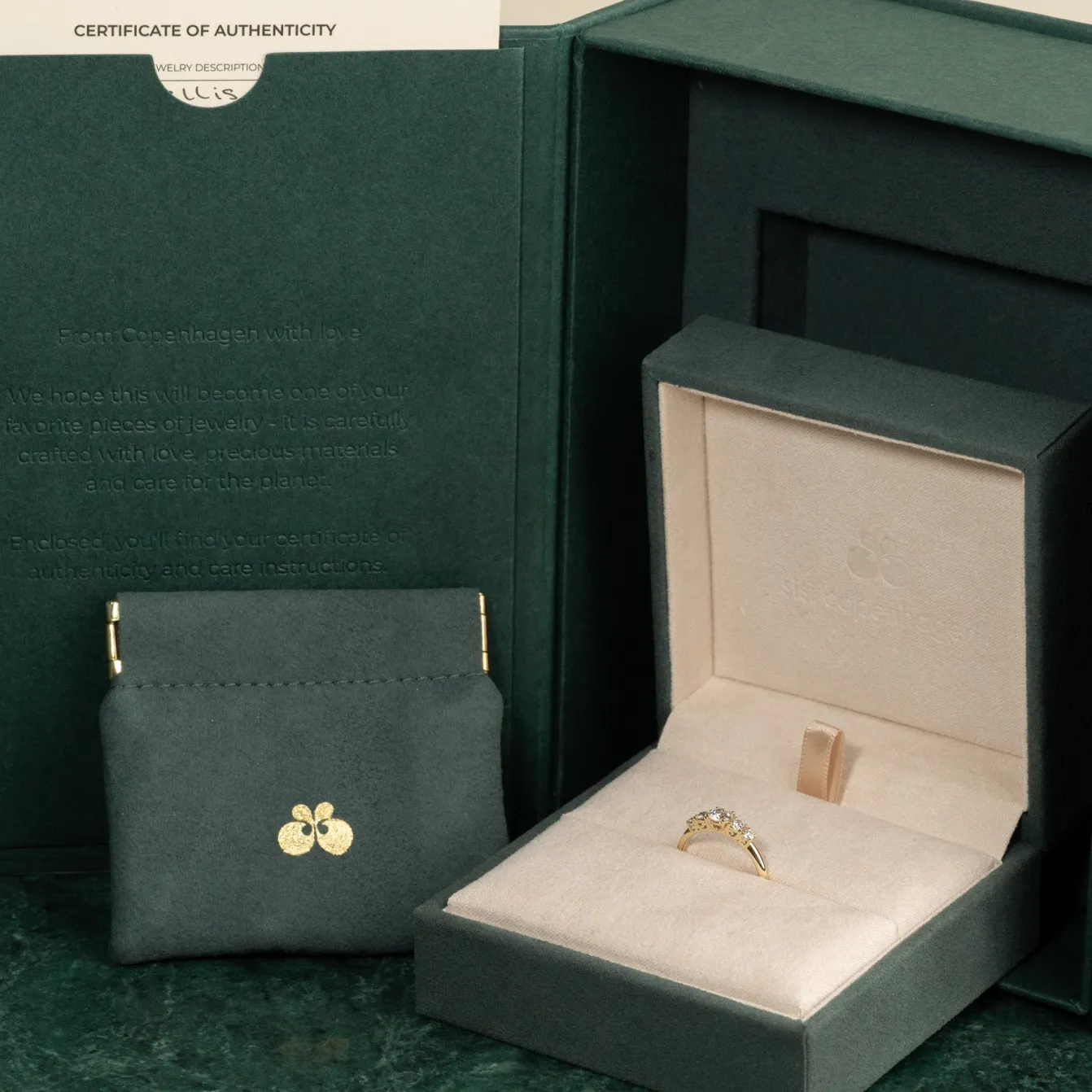 FIVE-STONE TRELLIS DIAMOND RING - 0.5ct - YG