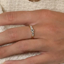 FIVE-STONE TRELLIS DIAMOND RING - 0.5ct - YG