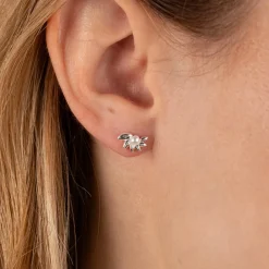 FLEUR PEARL SILVER STUD EARRING