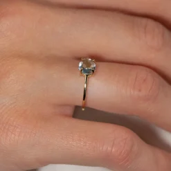 GABI BLUE TOPAZ SOLID GOLD RING
