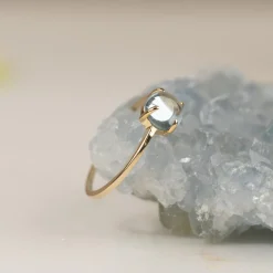 GABI BLUE TOPAZ SOLID GOLD RING