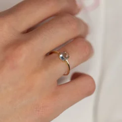 GABI BLUE TOPAZ SOLID GOLD RING