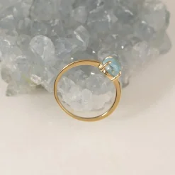 GABI BLUE TOPAZ SOLID GOLD RING