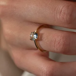GABI BLUE TOPAZ SOLID GOLD RING