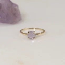 GABI PURPLE AMETHYST SOLID GOLD RING