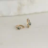 GABRIELLA BLUE TOPAZ SOLID GOLD CREOL EARRING
