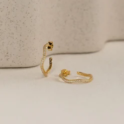 GAIA CRYSTAL GOLDEN CREOL EARRING