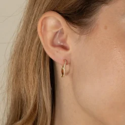 GAIA CRYSTAL GOLDEN CREOL EARRING
