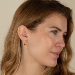 GAIA CRYSTAL GOLDEN CREOL EARRING