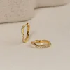 GAIA CRYSTAL GOLDEN HUGGIE EARRING