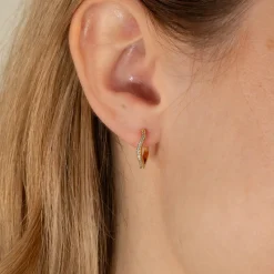 GAIA CRYSTAL GOLDEN HUGGIE EARRING