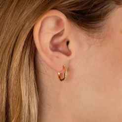 GAIA CRYSTAL GOLDEN HUGGIE EARRING