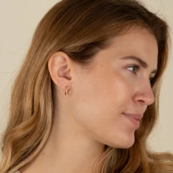 GAIA CRYSTAL GOLDEN HUGGIE EARRING