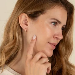 GAIA CRYSTAL GOLDEN HUGGIE EARRING