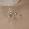 GAIA CRYSTAL SILVER CREOL EARRING