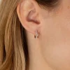 GAIA CRYSTAL SILVER HUGGIE EARRING