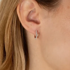 GAIA CRYSTAL SILVER HUGGIE EARRING