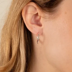 GAIA SILVER CREOL EARRING