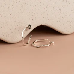 GAIA SILVER CREOL EARRING