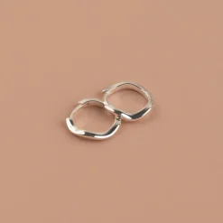 GAIA SILVER HUGGIE EARRING