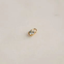 GEMMA BLUE TOPAZ GOLDEN EARRING CHARM - Sisi Copenhagen