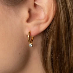 GEMMA BLUE TOPAZ GOLDEN EARRING CHARM - Sisi Copenhagen