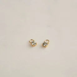 GEMMA BLUE TOPAZ GOLDEN EARRING CHARM - Sisi Copenhagen