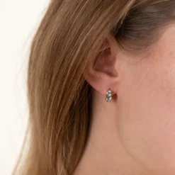 GEMMA BLUE TOPAZ GOLDEN HUGGIE EARRING - Sisi Copenhagen