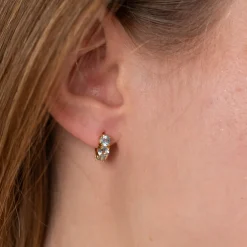 GEMMA BLUE TOPAZ GOLDEN HUGGIE EARRING - Sisi Copenhagen