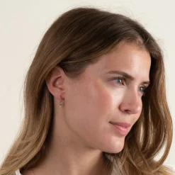 GEMMA BLUE TOPAZ GOLDEN HOOK EARRING - Sisi Copenhagen