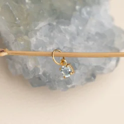 GEMMA BLUE TOPAZ GOLDEN PENDANT - Sisi Copenhagen