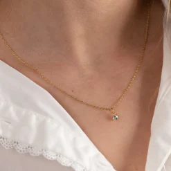 GEMMA BLUE TOPAZ GOLDEN PENDANT - Sisi Copenhagen